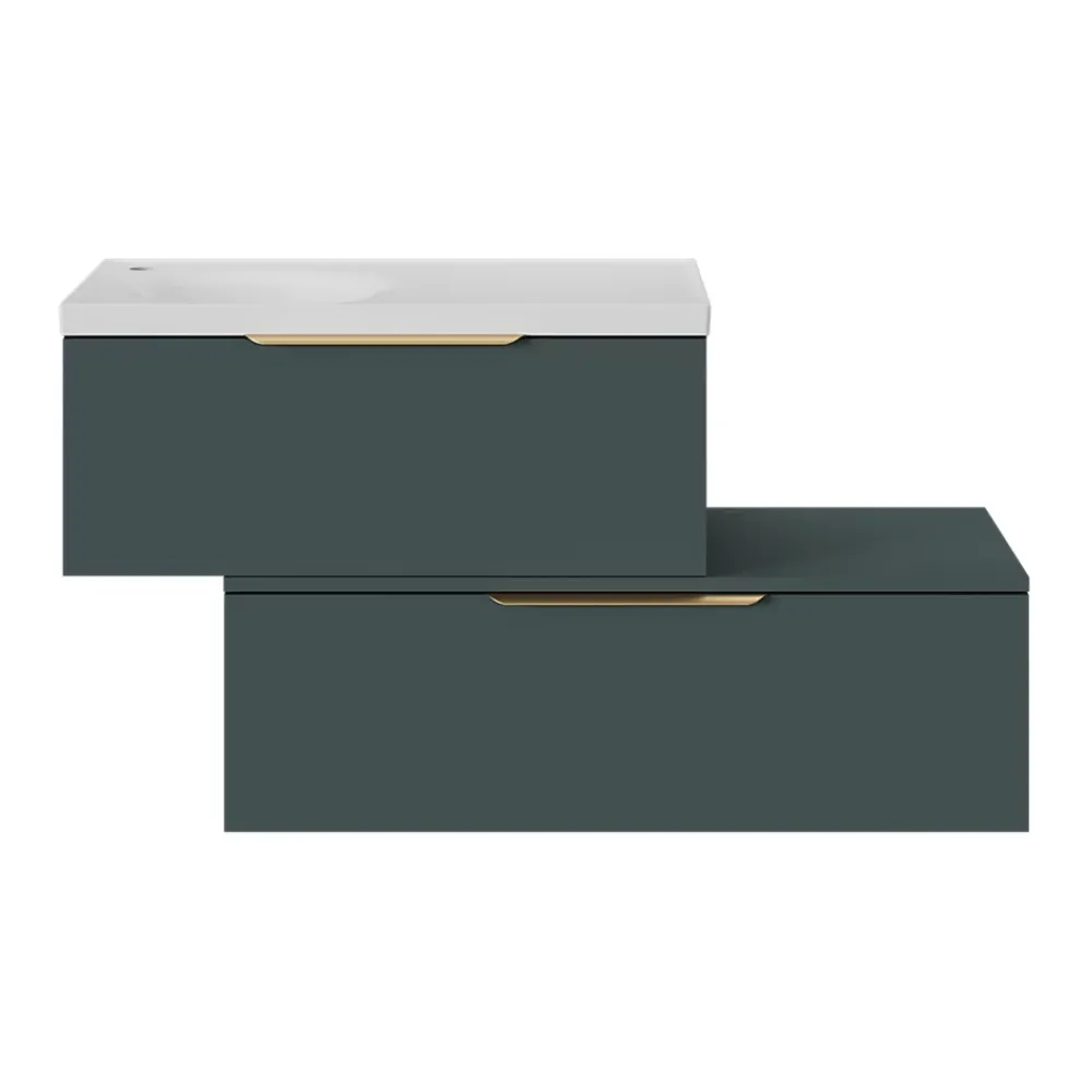 GoodHome Plan vasque l.80 x P.45 cm en céramique avec plage de dépose à droite, blanc, Kentia