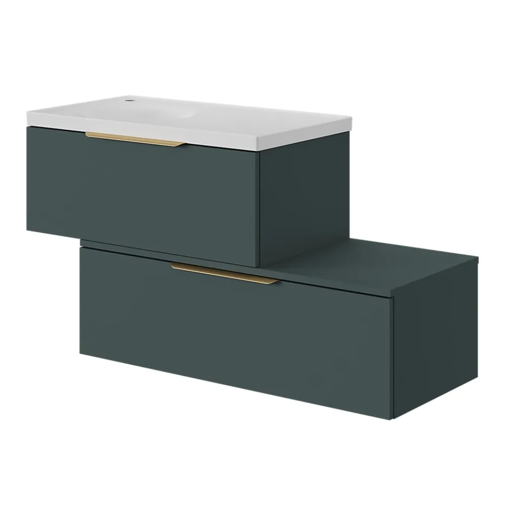 GoodHome Plan vasque l.80 x P.45 cm en céramique avec plage de dépose à droite, blanc, Kentia