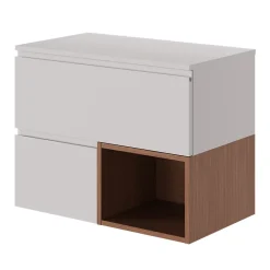 GoodHome Plan vasque l.80 x P.45 cm en céramique avec plage de dépose à droite, blanc, Kentia