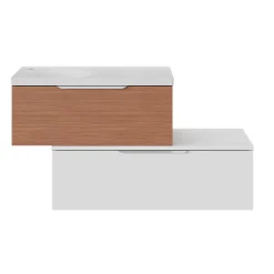 GoodHome Plan vasque l.80 x P.45 cm en céramique avec plage de dépose à droite, blanc, Kentia