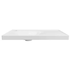 Plan Simple Vasque|GoodHome Plan vasque l.60 x P.45 cm en céramique avec plage de dépose à droite, blanc, Kentia