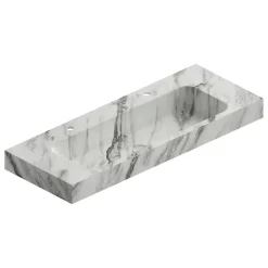 Plan Double Vasque|Ipiemme SRL Plan vasque L.120 x P.45,3 x H.10 cm, finition blanc veiné, Stonetec