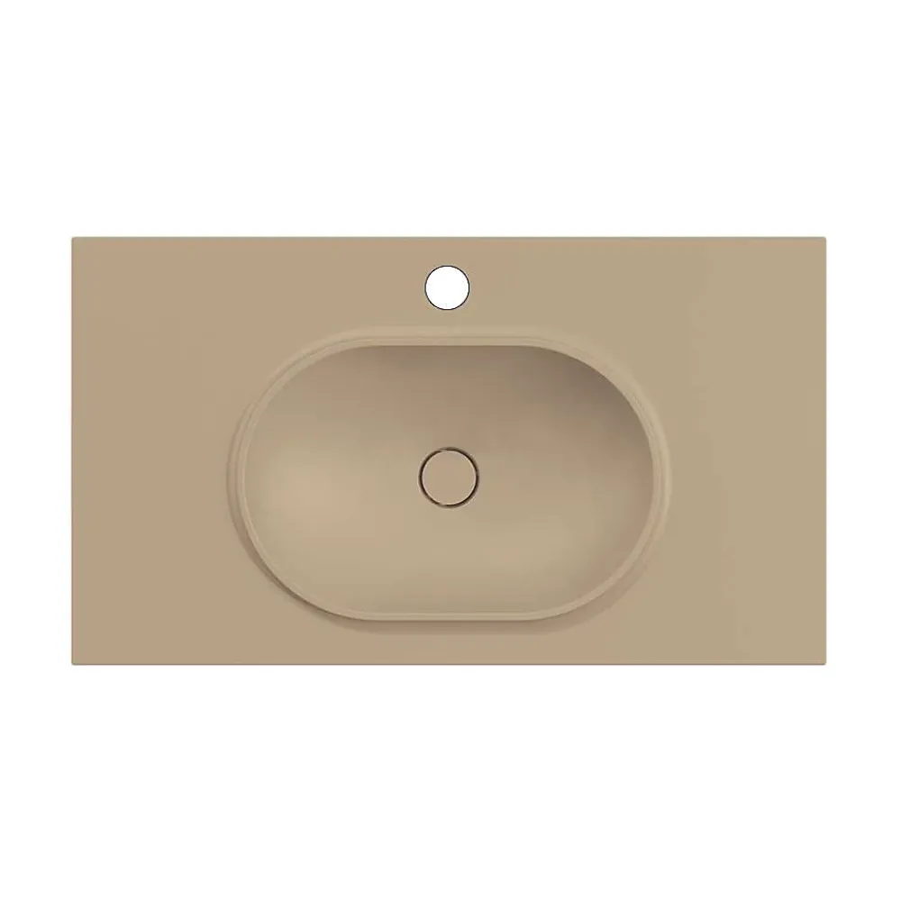 Poalgi Plan vasque lavabo résine Wraitom 100x46 cm beige albero série Bül
