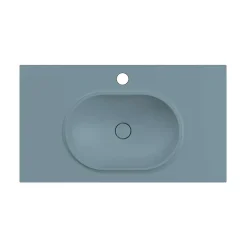 Poalgi Plan vasque lavabo résine Wraitom 100x46 cm vert liquen série Bül