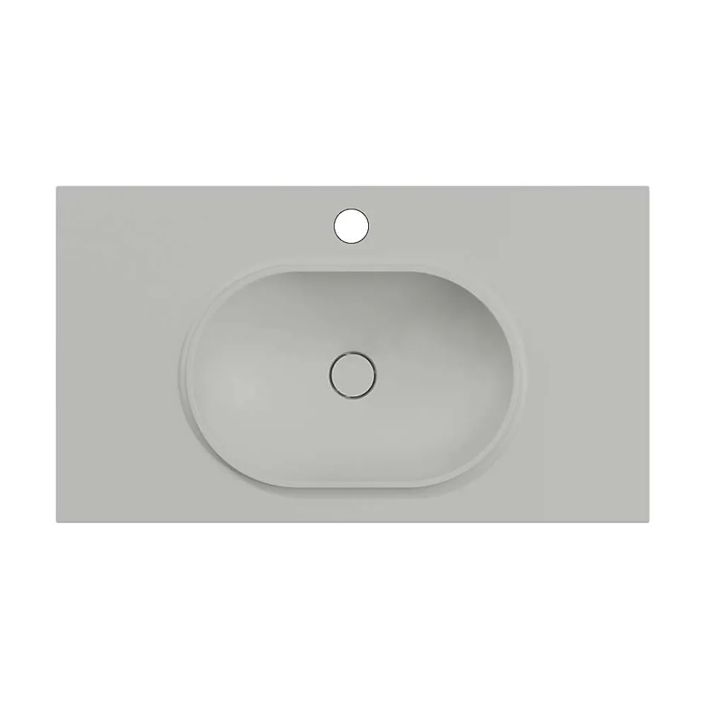 Poalgi Plan vasque lavabo résine Wraitom 100x46 cm gris humo série Bül