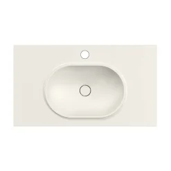 Poalgi Plan vasque lavabo résine Wraitom 100x46 cm blanc marfil série Bül