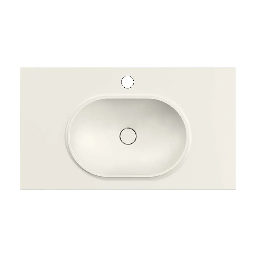 Poalgi Plan vasque lavabo résine Wraitom 100x46 cm blanc marfil série Bül