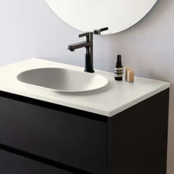 Poalgi Plan vasque lavabo résine Wraitom 100x46 cm blanc marfil série Bül