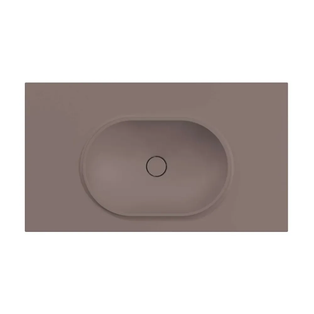Poalgi Plan vasque lavabo résine Wraitom 100x46 cm marron tundra série Bül