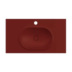 Poalgi Plan vasque lavabo résine Wraitom 120x46 cm rouge tassili série Bül