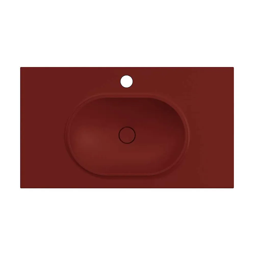 Poalgi Plan vasque lavabo résine Wraitom 120x46 cm rouge tassili série Bül