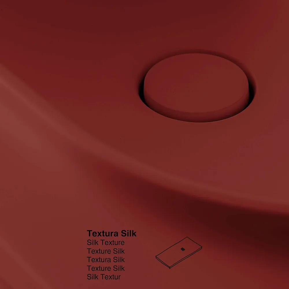 Poalgi Plan vasque lavabo résine Wraitom 120x46 cm rouge tassili série Bül