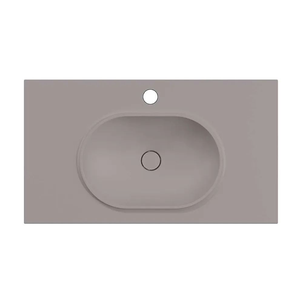 Plan Simple Vasque|Poalgi Plan vasque lavabo résine Wraitom 80x46 cm gris concret série Bül