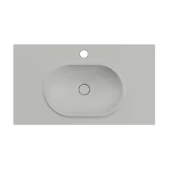 Poalgi Plan vasque lavabo résine Wraitom 120x46 cm gris humo série Bül