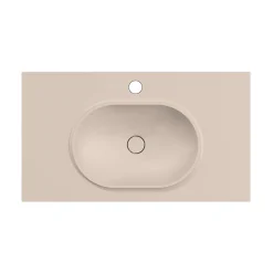 Poalgi Plan vasque lavabo résine Wraitom 80x46 cm blanc perle série Bül