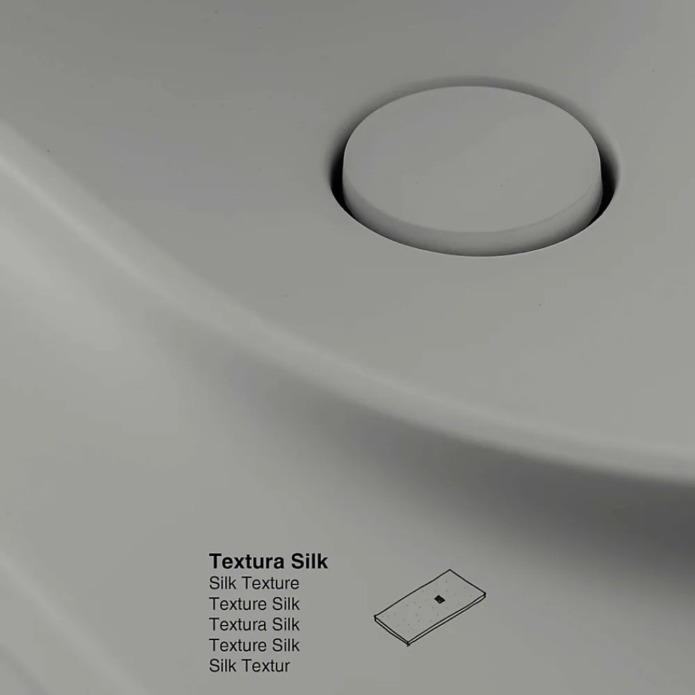 Poalgi Plan vasque lavabo résine Wraitom 80x46 cm gris humo série Bül