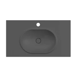 Poalgi Plan vasque lavabo résine Wraitom 80x46 cm noir antracita série Bül