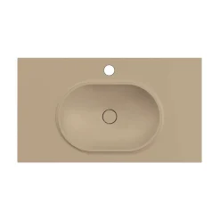 Poalgi Plan vasque lavabo résine Wraitom 80x46 cm beige albero série Bül