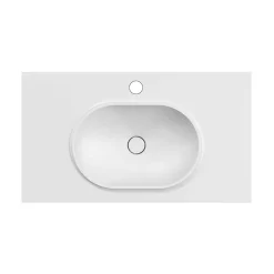 Poalgi Plan vasque lavabo résine Wraitom 80x46 cm blanc série Bül
