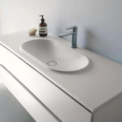 Poalgi Plan vasque lavabo résine Wraitom 80x46 cm blanc série Bül