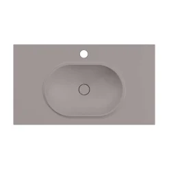 Poalgi Plan vasque lavabo résine Wraitom 100x46 cm gris concret série Bül