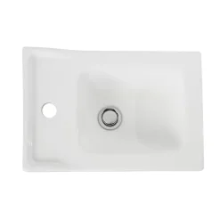Plan Vasque Lave-Mains|GoodHome Plan vasque lave-mains blanc Lana L. 44,7 x H. 14,2 x P. 30,7 cm