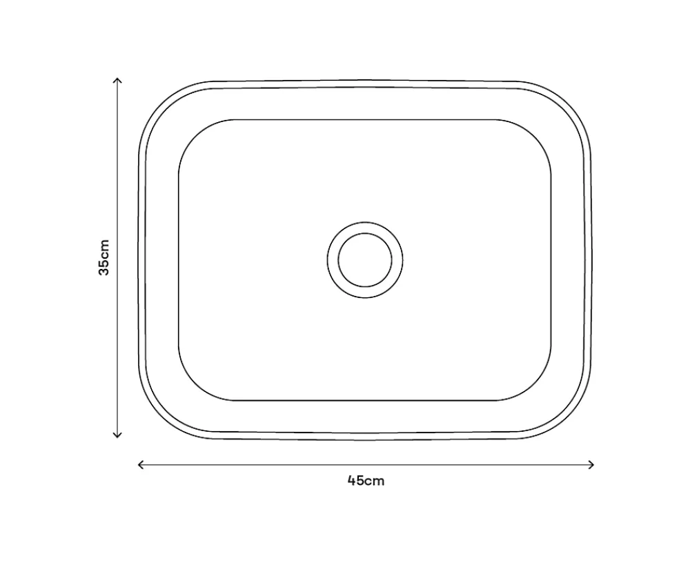 Plan Vasque Lave-Mains|GoodHome Plan vasque lave-mains blanc Lana L. 44,7 x H. 14,2 x P. 30,7 cm