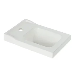 Plan Vasque Lave-Mains|GoodHome Plan vasque lave-mains blanc Lana L. 44,7 x H. 14,2 x P. 30,7 cm