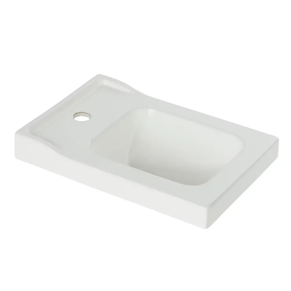 Plan Vasque Lave-Mains|GoodHome Plan vasque lave-mains blanc Lana L. 44,7 x H. 14,2 x P. 30,7 cm