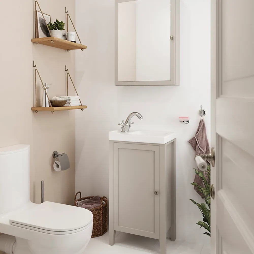 Plan Vasque Lave-Mains|GoodHome Plan vasque lave-mains blanc Lana L. 44,7 x H. 14,2 x P. 30,7 cm