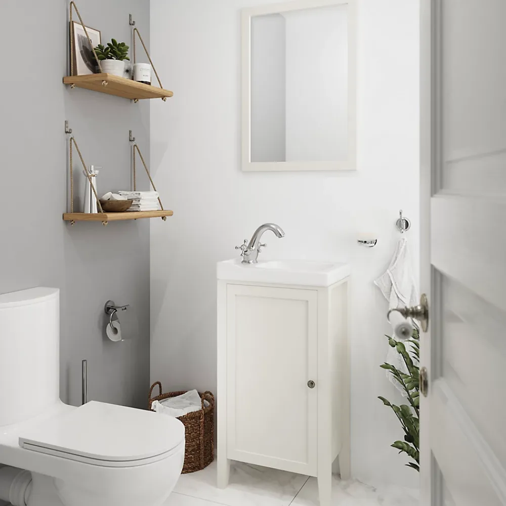 Plan Vasque Lave-Mains|GoodHome Plan vasque lave-mains blanc Lana L. 44,7 x H. 14,2 x P. 30,7 cm