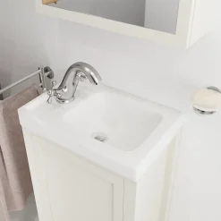 Plan Vasque Lave-Mains|GoodHome Plan vasque lave-mains blanc Lana L. 44,7 x H. 14,2 x P. 30,7 cm