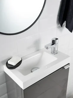 GoodHome Plan vasque lave-mains blanc en résine, Beni