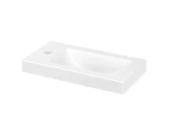 GoodHome Plan vasque lave-mains blanc en résine, Beni
