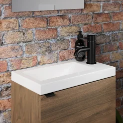 GoodHome Plan vasque lave-mains blanc en résine, Beni