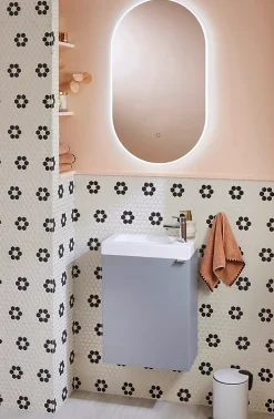 GoodHome Plan vasque lave-mains blanc en résine, Beni