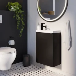 GoodHome Plan vasque lave-mains blanc en résine, Beni