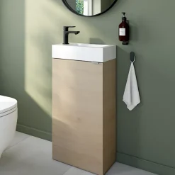 GoodHome Plan vasque lave-mains blanc en résine, Beni