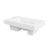 GoodHome Plan vasque lave-mains en céramique blanche l.44,4 x H.13 x P.23,5 cm Nira