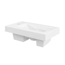 GoodHome Plan vasque lave-mains en céramique blanche l.44,4 x H.13 x P.23,5 cm Nira