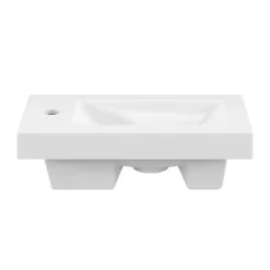 GoodHome Plan vasque lave-mains en céramique blanche l.44,4 x H.13 x P.23,5 cm Nira