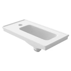 Plan Vasque Lave-Mains|GoodHome Plan vasque lave-mains en céramique blanc brillant l.46,6 x H.12,7 x P.24,5 cm Endell