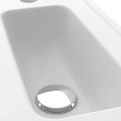 Plan Vasque Lave-Mains|GoodHome Plan vasque lave-mains en céramique blanc brillant l.46,6 x H.12,7 x P.24,5 cm Endell