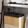Homesight Plan vasque lave-mains en céramique l.44,2 x H.5 x P.23,2 cm, effet marbre noir,