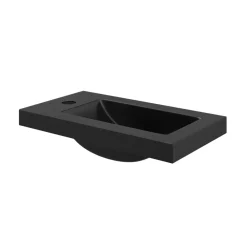 GoodHome Plan vasque lave-mains en résine noire l.44,2 x H.9,9 x P.23,2 cm Beni