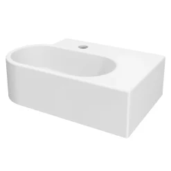 GoodHome Plan vasque lave-mains en céramique, l.47,5 x H.13,3 x P.29,5 cm, blanc, Levanna