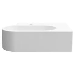 GoodHome Plan vasque lave-mains en céramique, l.47,5 x H.13,3 x P.29,5 cm, blanc, Levanna