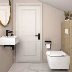 GoodHome Plan vasque lave-mains en céramique, l.47,5 x H.13,3 x P.29,5 cm, blanc, Levanna