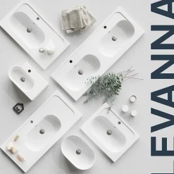 GoodHome Plan vasque lave-mains en céramique, l.47,5 x H.13,3 x P.29,5 cm, blanc, Levanna