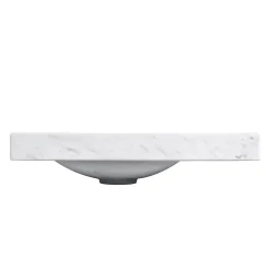 Plan Vasque Lave-Mains|Homesight Plan vasque lave-mains en céramique l.44,2 x H.5 x P.23,2 cm, effet marbre blanc,